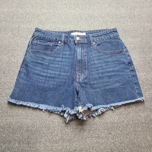 tgla Denim Shorts Womens 28 Blue Excellent High Rise Frayed Hem Hot Pants